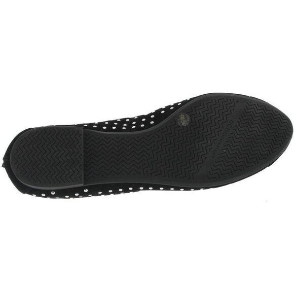 NEW BCBGeneration Women Wallee Black Suede Dotted Chrome Stud Bow Ballet Flat - Picture 3 of 3
